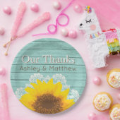 Personalisiert unser Dank an Sonnenblumen und Spit Pappteller (Party)