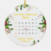 Personalisiert Unser erster Verheirateter Weihnach Keramik Ornament (Hinten)