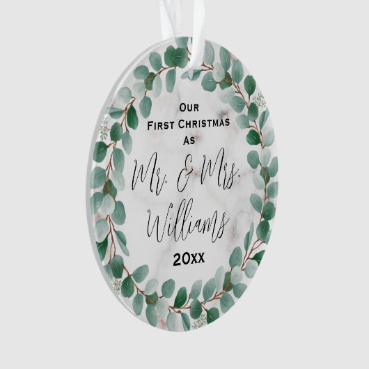 Personalisiert Unser erstes Verheiratetes Weihnach Ornament (Vorderseite)