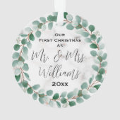 Personalisiert Unser erstes Verheiratetes Weihnach Ornament (Rückseite)