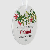 Personalisiert Unser erstes Verheiratetes Weihnach Ornament (Vorderseite)