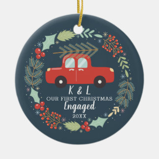 Personalisiert Unser erstes Verlobtes Weihnachtsge Keramik Ornament