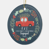 Personalisiert Unser erstes Verlobtes Weihnachtsge Keramik Ornament (Links)