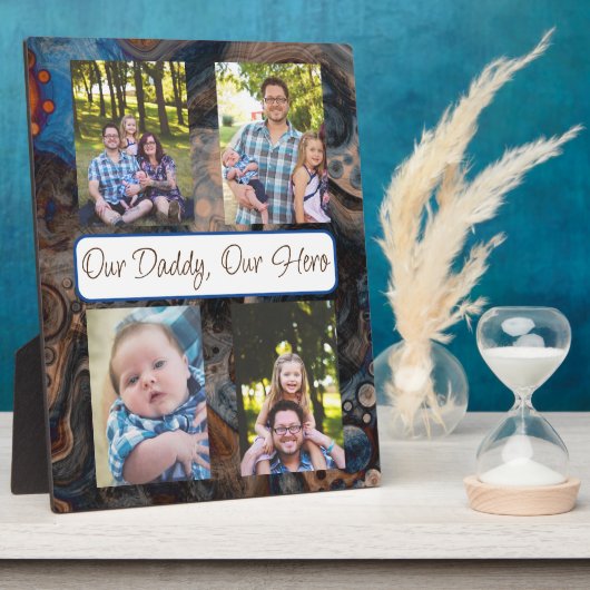 Personalisiert unser Papa, unser Held Fotoplatte (Seite)