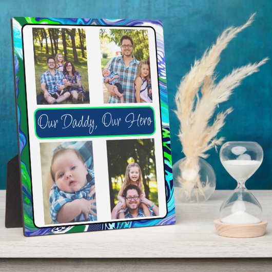 Personalisiert unser Papa, unser Held Fotoplatte (Seite)