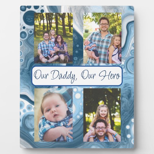Personalisiert unser Papa, unser Held Fotoplatte (Vorderseite)