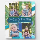 Personalisiert unser Papa, unser Held-Plaque Fotoplatte (Vorderseite)