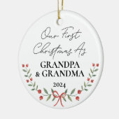 Personalisiert unsere ersten Weihnachten als Große Keramik Ornament (Links)