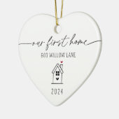 Personalisiert unsere ersten Weihnachten auf der n Keramik Ornament (Links)