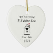 Personalisiert unsere ersten Weihnachten auf der n Keramik Ornament (Rechts)