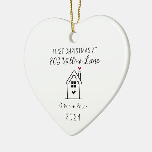 Personalisiert unsere ersten Weihnachten auf der n Keramik Ornament (Links)