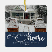 Personalisiert unsere ersten Weihnachten auf unser Keramikornament (Vorderseite)