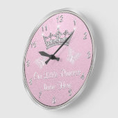 Personalisiert unsere kleine Prinzessin Clock, Große Wanduhr (Winkel)