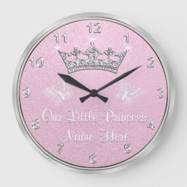Personalisiert unsere kleine Prinzessin Clock, Große Wanduhr