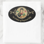 Personalisiert unsere Mutter der ständigen Hilfe Ovaler Aufkleber (Tasche)