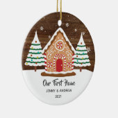 Personalisiert Unsere neue Zuhause Gingerbread Orn Keramikornament (Rechts)