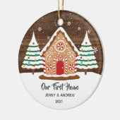 Personalisiert Unsere neue Zuhause Gingerbread Orn Keramikornament (Links)
