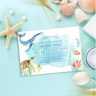 Personalisiert unter dem Meer Geburtstag - Meeress Einladung
