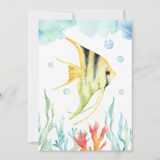 Personalisiert unter dem Meeresgrund Geburtstag - Einladung (Rückseite)