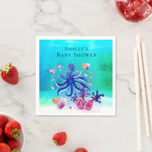 Personalisiert unter dem Octopus Papier Napkin Serviette (Beispiel)