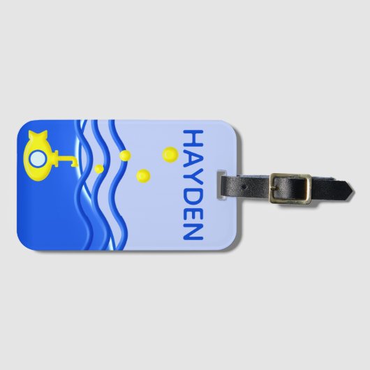 Personalisiert unter dem Unterseeboot Gepäckanhänger (Vorderseite (Horizontal))