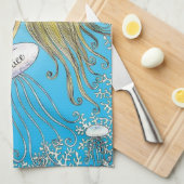 Personalisiert unter der Seeschönen Meerjungfrau Geschirrtuch (Viertel Falte)