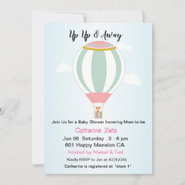 Personalisiert Up Hot Air Ballon Babydusche Einladung