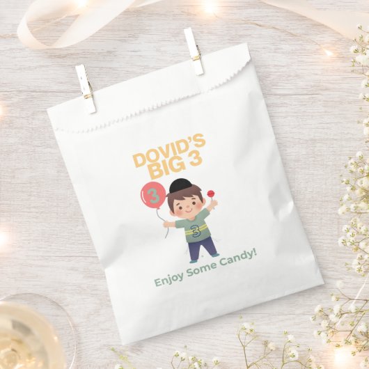 Personalisiert Upsherin Boy Favor Bags/Pekalach Geschenktütchen (Ausgeschnitten)