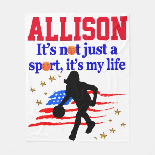 PERSONALISIERT USA BASKETBALL FLEECE BLANKET (Vorderseite)