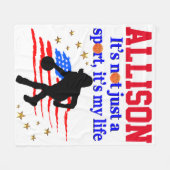 PERSONALISIERT USA BASKETBALL FLEECE BLANKET (Vorderseite (Horizontal))