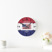 Personalisiert USA FLAG MAP Gods Timing Christlich Runde Wanduhr (Zuhause)
