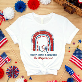 Personalisiert USA Rainbow Red White Blue Patrioti T-Shirt