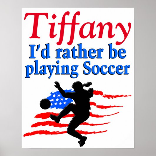 PERSONALISIERT USA SOCCER PLAYER POSTER (Vorne)
