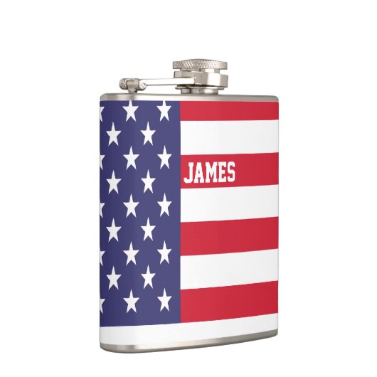 Personalisiert USA Staaten Flag Patriotic Flachmann (Rechts)