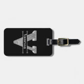 Personalisiert V Erste Silver Monogramm Ihr Name Gepäckanhänger (Vorderseite horizontal)