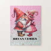 Personalisiert Valentine Gnome pair Jigsaw Puzzle (Vertikal)