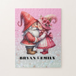Personalisiert Valentine Gnome pair Jigsaw Puzzle