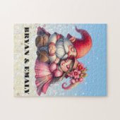 Personalisiert Valentine Gnome pair Jigsaw Puzzle (Horizontal)