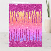 Personalisiert Valentine Hot Pink Glitzer Zwei Ton Karte (Rückseite)