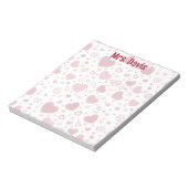 Personalisiert Valentiner Herzthema Rot Notizblock (Rotiert)