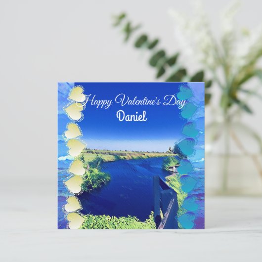 Personalisiert Valentines Blue Sky Canal Boyfriend (Stehend Vorderseite)