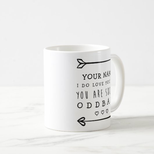 Personalisiert Valentines Funny Mug - Oddball Kaffeetasse (VorderseiteRechts)