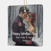 Personalisiert Valentinstag Foto & Name Ornament (Links)