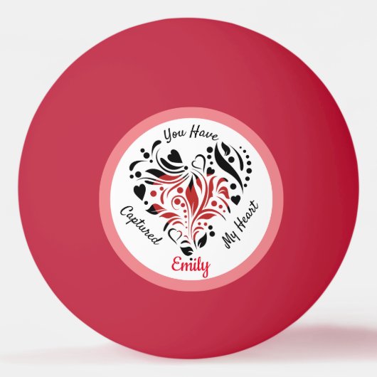 Personalisiert Valentinstag Tischtennisball (Vorderseite)