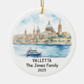 Personalisiert Valletta Ornament, Malta Keramik Ornament (Vorne)