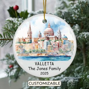 Personalisiert Valletta Ornament, Malta Keramik Ornament