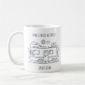 Personalisiert Van Life, Camper Van Couples Mug Kaffeetasse (Links)