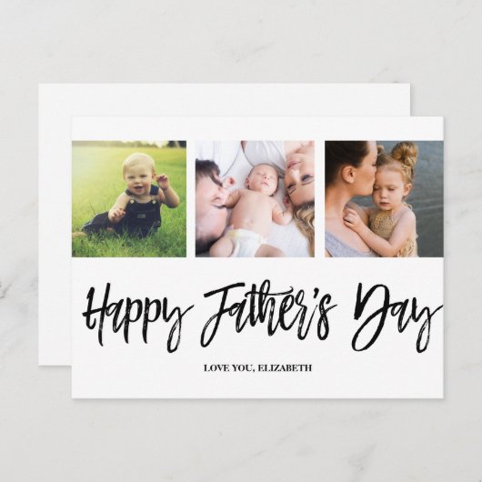 Personalisiert Vatertag Vater Script Modern Postkarte (Vorne/Hinten)