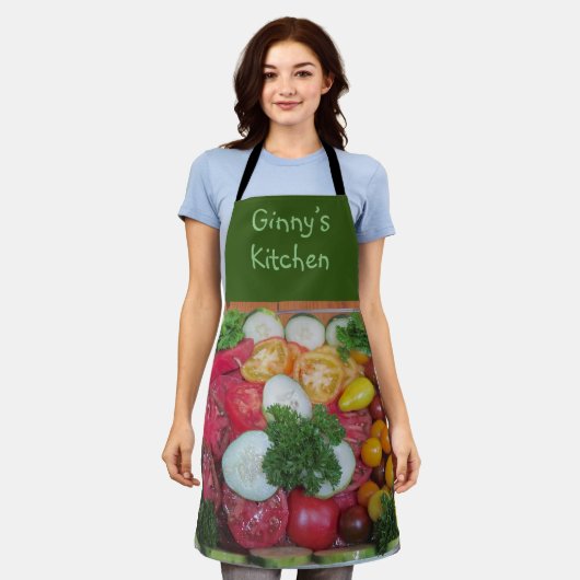 Personalisiert Veggie Platter Schürze (Getragen)