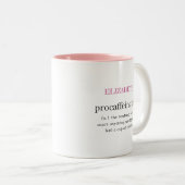 Personalisiert verarbeitendes Rosa Zweifarbige Tasse (VorderseiteRechts)